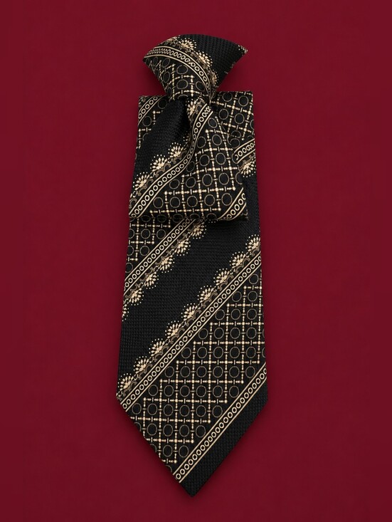 Titche's Other - Vintage TITCHE'S Man Shop Dallas Navy Blue Patterned Men's Clip-on Tie
